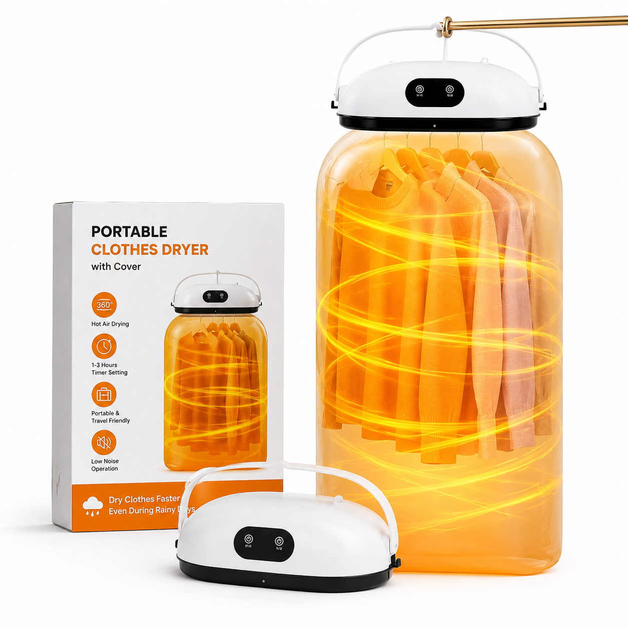 Portable Clothes Dryer With Cover – Fast Drying Solution For Rainy Days