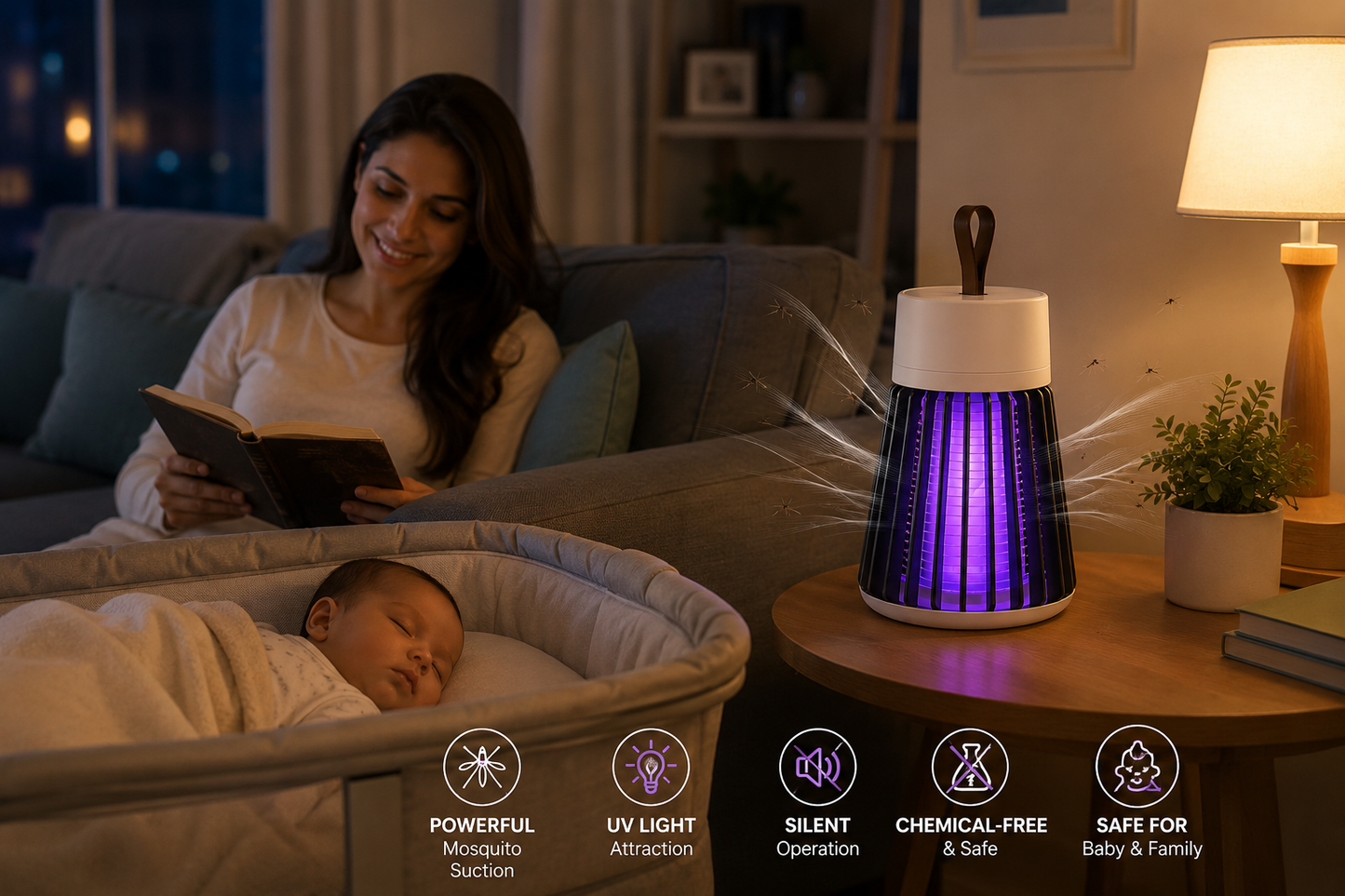 Electric Mosquito Killer Lamp – Safe & Chemical-Free Protection