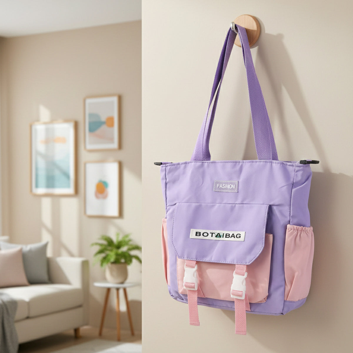 Trendy Multi-pocket Shoulder Tote Sling Bag (1 Pc)